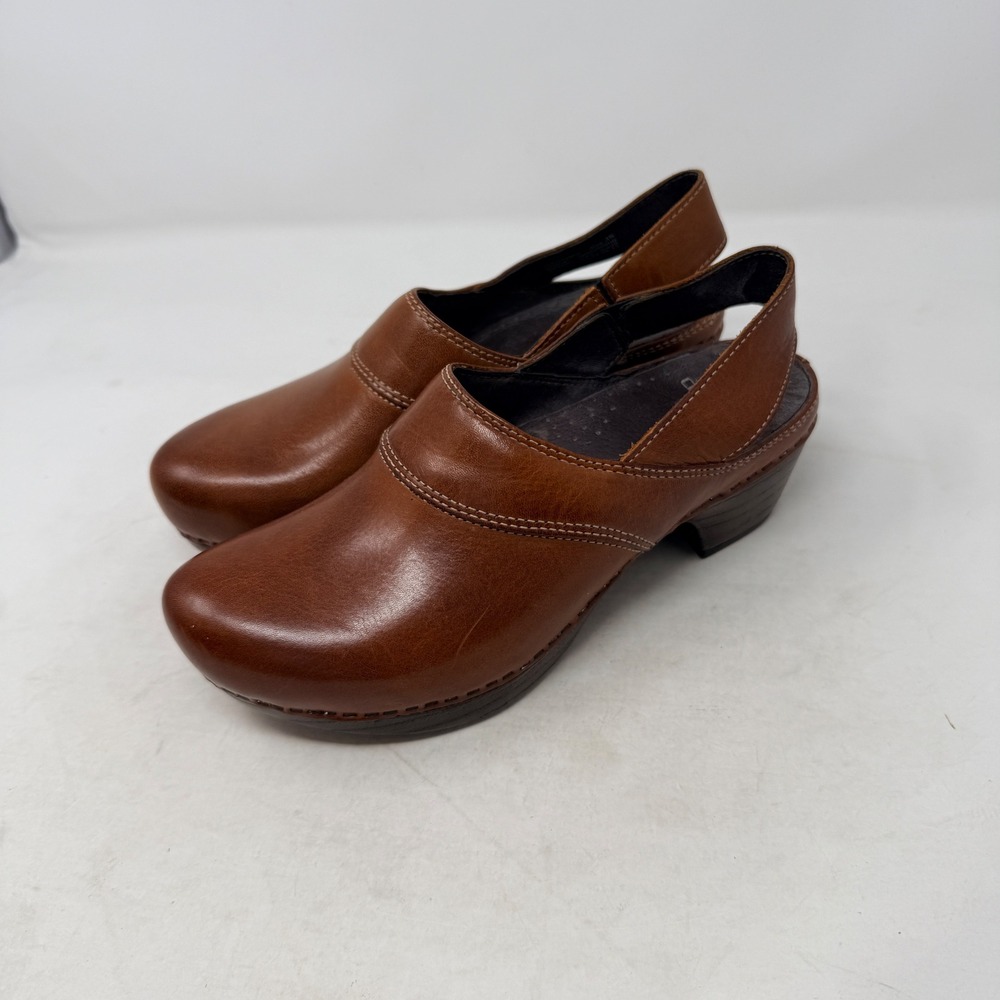 Dansko Clog Sandals Brown 39 Leather Slingback Comfort Professional Shoes
